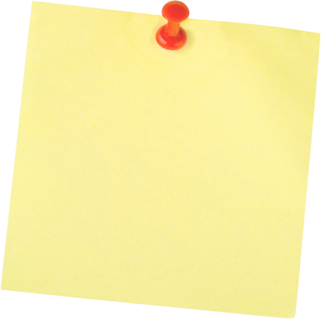 Yellow Sticky Note with Pin